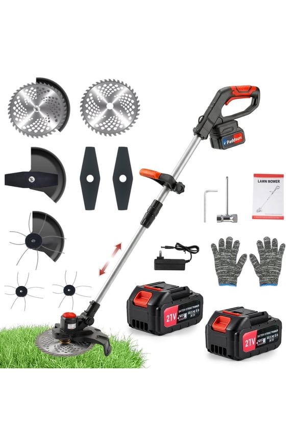 Weed Eaters, 21V 650W Cordless Electric Weed Wacker 9-Inch Blades Brushless Grass Trimmer & Edger with 2 Battery String Trimmer for Yard