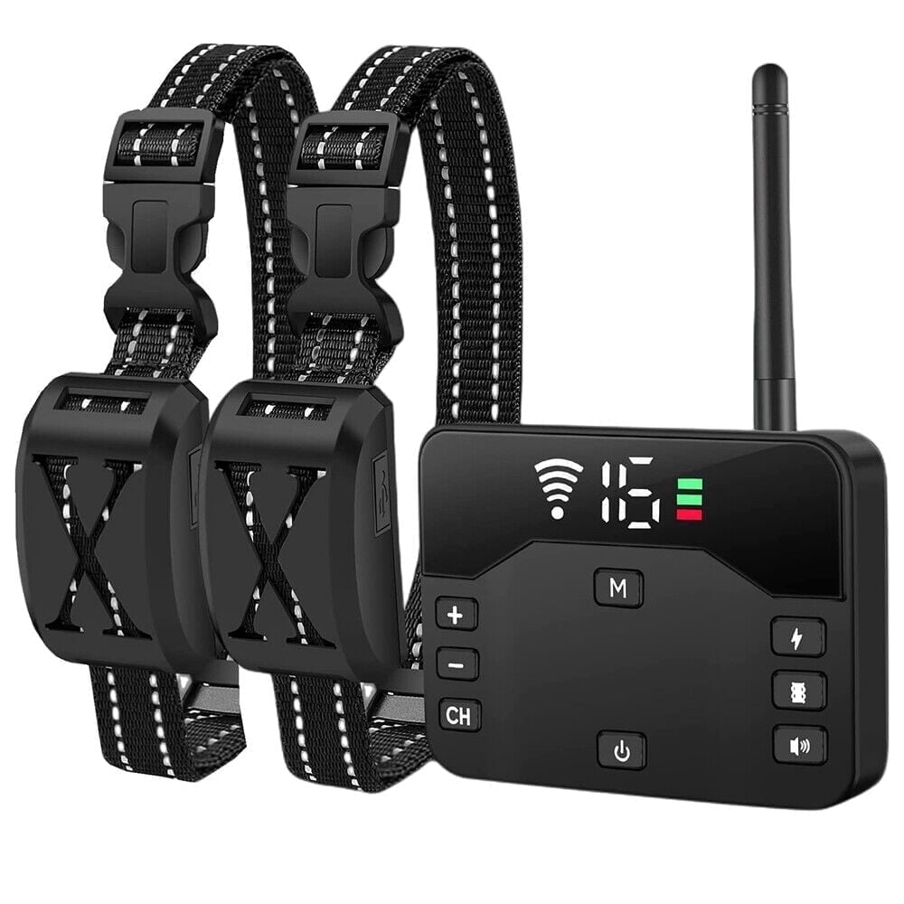 Paddsun Wireless Electric Dog Fence Pet Containment System Shock Collars For 2 Dogs Safe