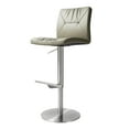 thumbnail image 1 of Paddy Light Grey Vegan Leather on Silver Adjustable Stool, 1 of 5