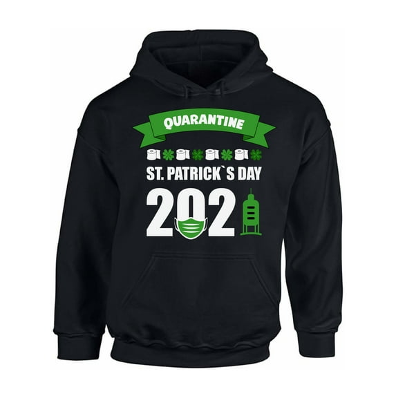 Paddys Day 2021 Hoodie Lucky Irish Humorous Toilet Paper Graphic Saint Patrick's Day Unisex Hooded Sweatshirt