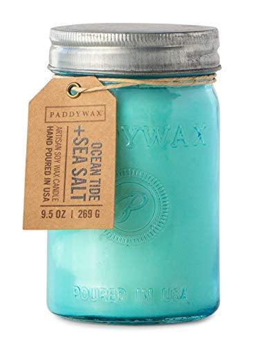 Silver Glass Jar Soy Candle with Aqua Ocean Tide Scent