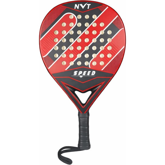 Padel Racket for Adults, Carbon Fiber Frame & Fiberglass Face, Lightweight Power & Control Paddle, Anti-Slip Grip for Training & Match Play Pala Padel Raqueta