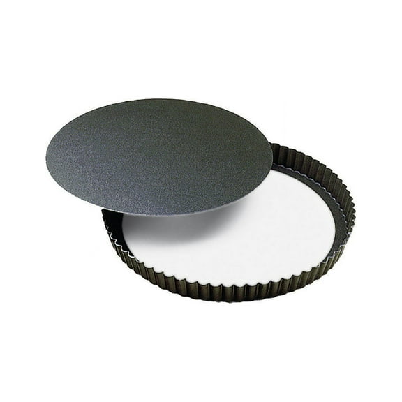 Paderno World Cuisine 9.5 Inch Fluted Non-Stick Tart Pan with Removable Bottom