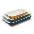 thumbnail image 1 of Paderno World Cuisine Chasseur 1 3/4 Qt. Enamel Cast-Iron Rectangular Casserole Dish 11" x 6 5/8" x 1 3/4"D Blue, 1 of 1