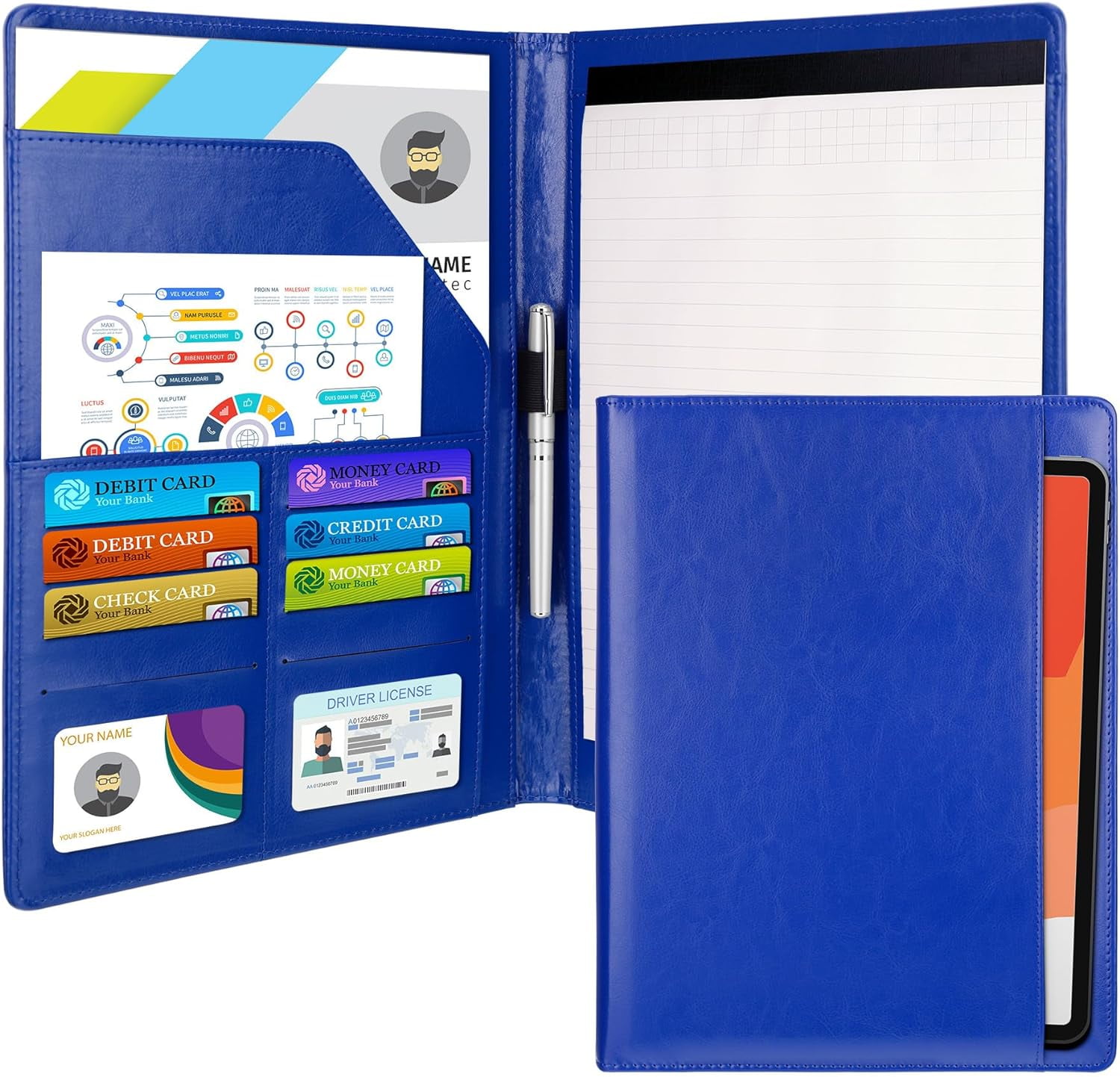 Padfolio Portfolio Organizer Binder - Padfolio Portfolio Organizer Binder PU Leather Interview Resume Folder Legal Document Business Card Holder Letter A4 Size Writing Pad Work Folio Men Fa142ddb 8880 42bd 94f9 33cf8ff1a000.0046dc475774abc59067daec797ff63b 