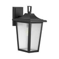 thumbnail image 1 of Padgett Collection One-Light Transitional Textured Black Clear Seeded Glass Outdoor Wall Lantern, 1 of 7