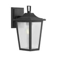 thumbnail image 1 of Padgett Collection One-Light Transitional Textured Black Clear Seeded Glass Outdoor Wall Lantern, 1 of 6