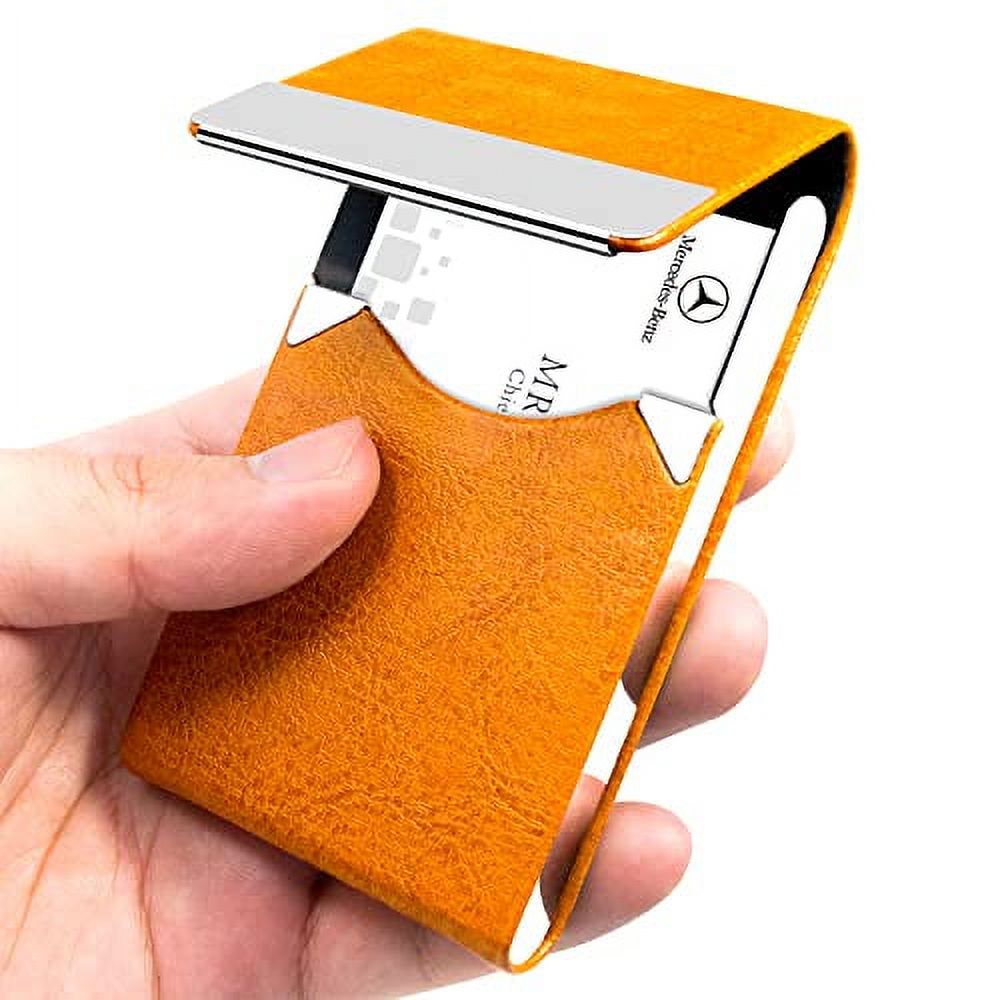 Aluminum Slim Business Card Holder Case Zorfeter 4-Pack Metal Business Card Holder - Slim Aluminum Credit Card Case (Black & Silver) Plastic Wallet