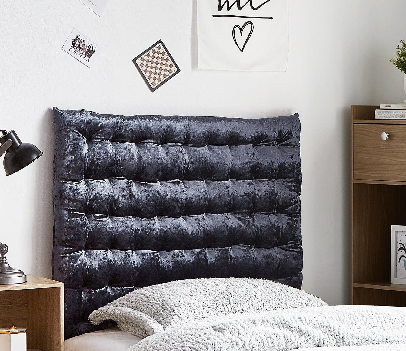 Padillo Extra Long Twin Upholstered Panel Headboard Compatible with Adjustable Bed Yes Plush velvet material over thick cushioned fill provides