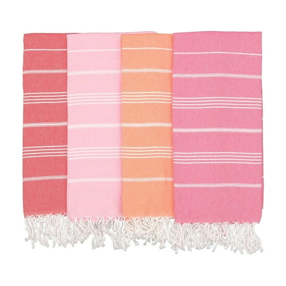 PadishahHome Oversized Turkish Beach Towel 38’’x71’’ - Set of 4 | 100% Turkish Cotton Lightweight Sand Free Quick Dry Pool Towels | Extra Large Bath Towels for Adults Beach Blanket Essentials