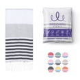 thumbnail image 1 of PadishahHome Turkish Beach Towel Oversized 38x71 | 100% Turkish Cotton Sand Free,Quick Dry, Extra Large Cabana Stripe Lightweight Travel Towel for Adults Beach Essentials- Gray / Black, 1 of 7