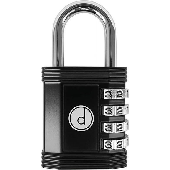 Padlock - 4 Digit Combination Lock for Gym, Sports, School & Employee Locker, Outdoor, Fence, Hasp and Storage - All Weather Metal & Steel - Easy to Set Your Own Keyless Resettable Combo - Black