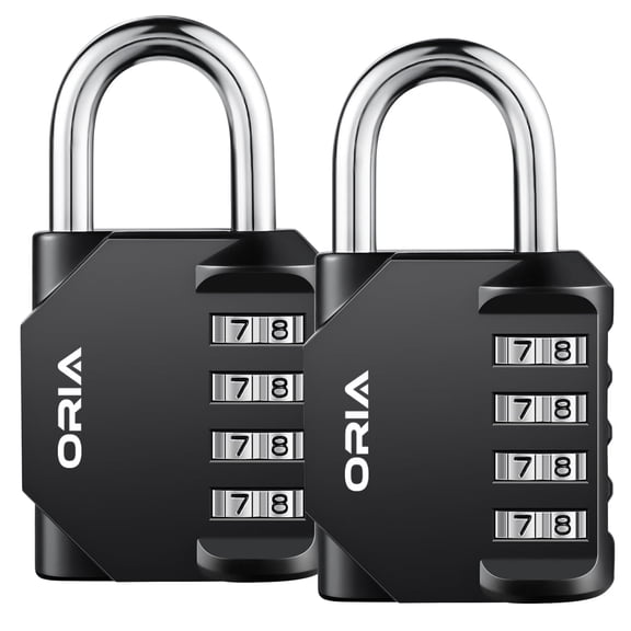 Locks for School Locker, 4 Digit Padlock Combination Locks for Luggage Locker Toolbox Storage Box Warehouse Office School Gym Black