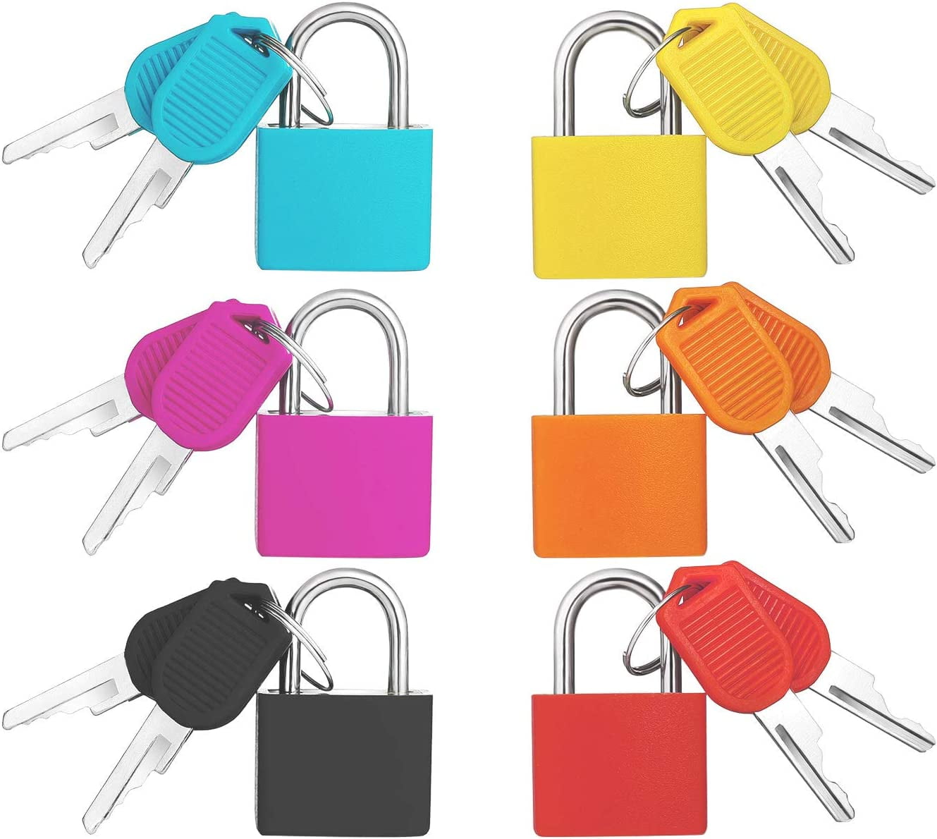 Padlock(6 Pack) Bulk Small Locks with Keys Home & School Essentials for