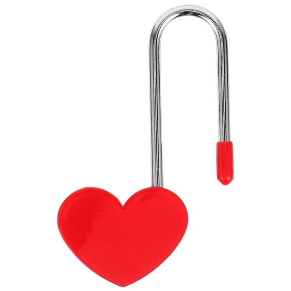 Heart Shaped Metal Padlock for Lovers Zinc Alloy Red Color Small Size Lightweight Decorative Lock