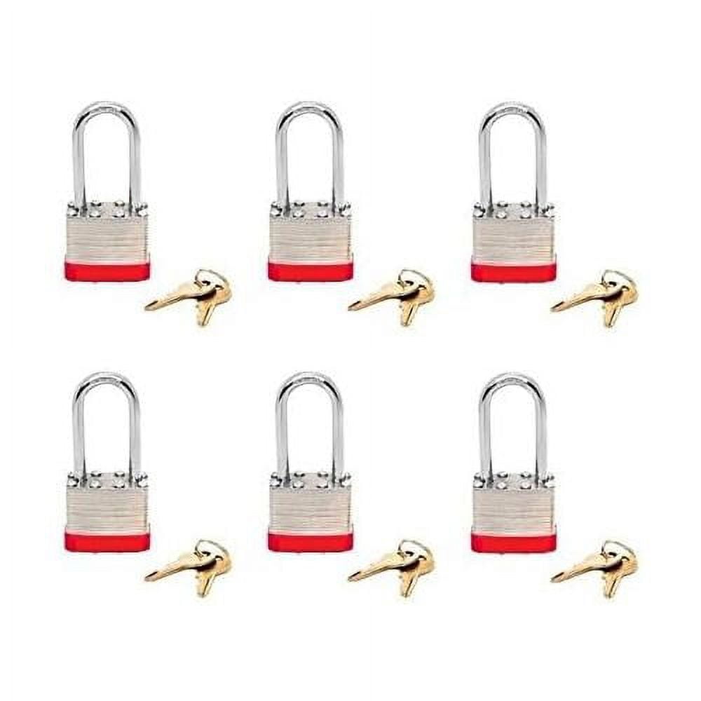 Padlock Box Of 6!!! Long Shackle (1 7/8") Laminated Steel Keyed Alike