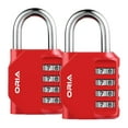 thumbnail image 1 of Locks for Locker, 4 Digit Combination Locks for Luggage Locker Storage Box Warehouse Bike Fence School Gym Red, 1 of 10