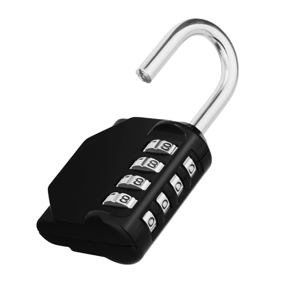 Padlock, Combination Lock 4 Digits, Outdoor Padlock Weatherproof for Gym Locker, Garden Fence Gate (Black)