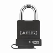 Padlock, Coreless, Standard Shackle, Rectangular Hardened Steel Body, Steel Shackle, 1 in W