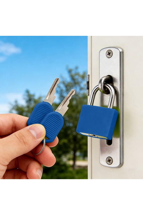 Padlock with Keys Ecohintz Multicolor Plastic Copper Keyed Padlock (43Mm) with 2 Keys - Small Luggage & Locker Lock for Suitcases, Metal & Durable, Security for Gym, School & Travel, Luggage Lock