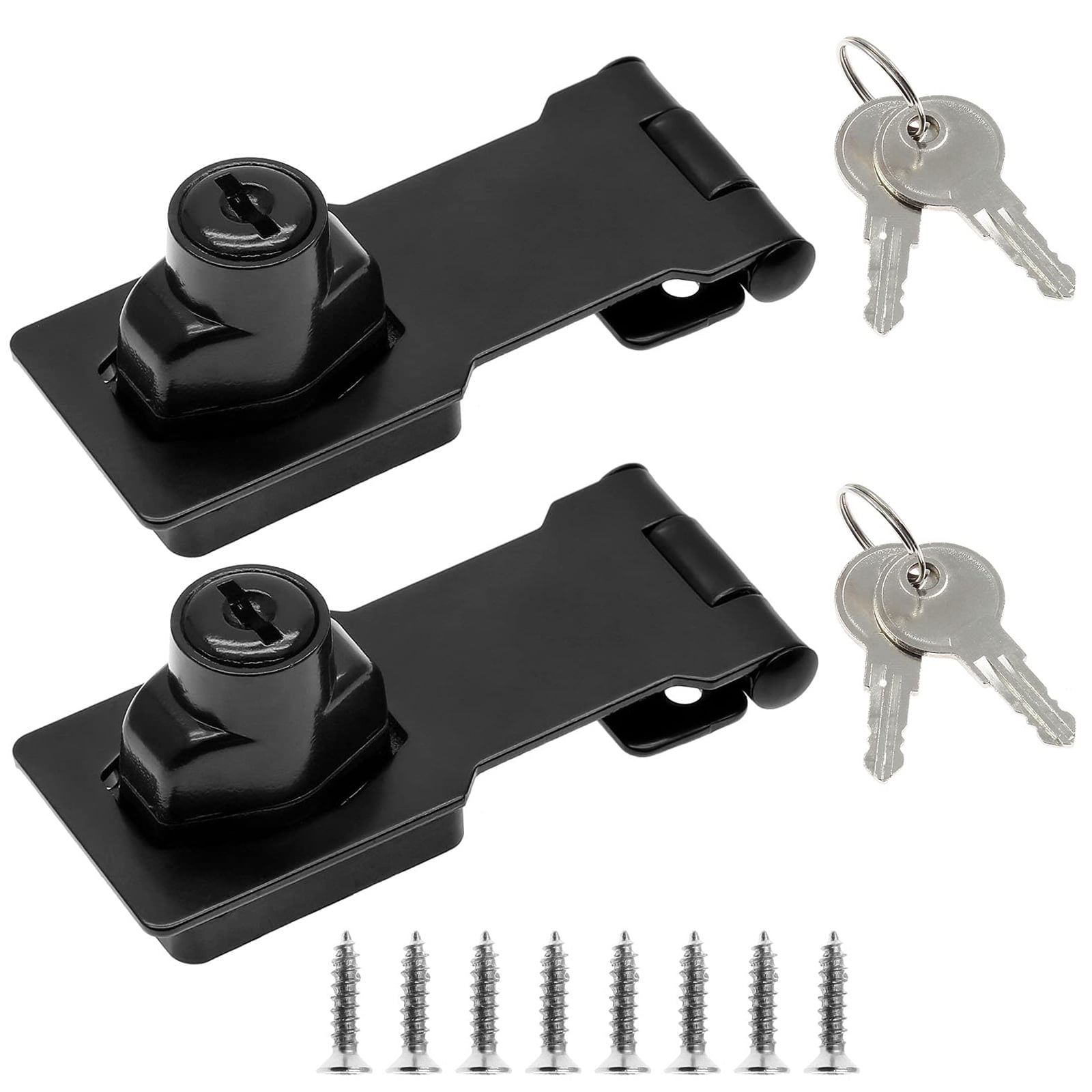 Padlock Latch Lock 3 Inch Stainless Steel Hasp Lock Latch Matte Black