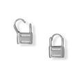 thumbnail image 1 of Padlock Lock Earrings with Cubic Zirconia Rhodium, 1 of 1