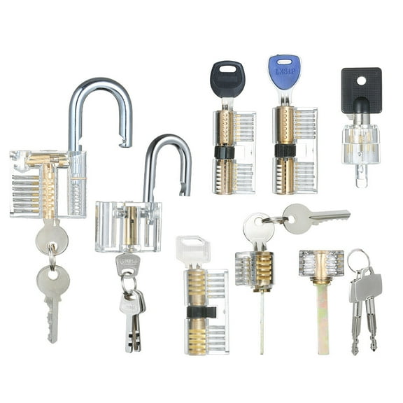 Padlock,Lock Locksmith Visible Lock Tools Set Pcs Visible Set Professionals Lock Set Padlock Transparent Pack of 8