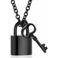 thumbnail image 1 of Padlock Necklace Stainless Steel Lock Chain for Men Women Cremation Jewelry for Ashes Urn Necklace Keepsake Memorial Punk Lock Pendant Ashes Holder, 1 of 7
