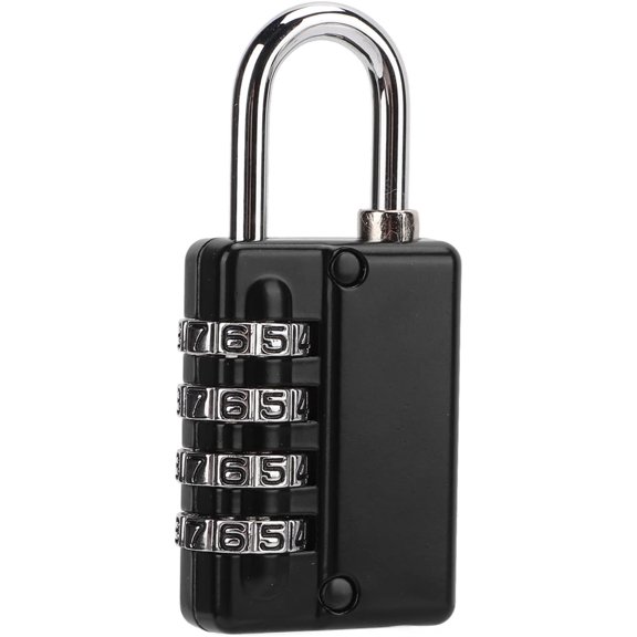 Padlocks, Heavy Duty Black 4 Digit Combination Retrievable Password Sturdy Anti Shock Luggage Locks for Fence for Cabinet for Wardrobe Large