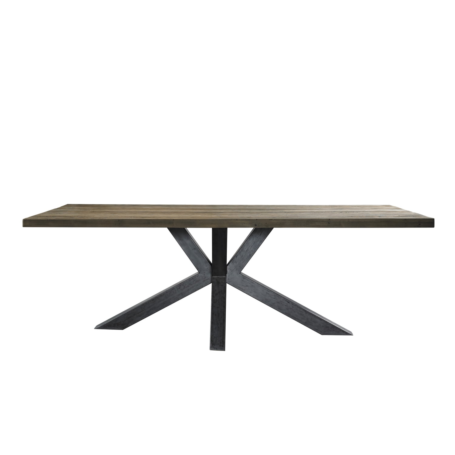 Arena 98'' Reclaimed Teak Iron Finish Square Dining Table