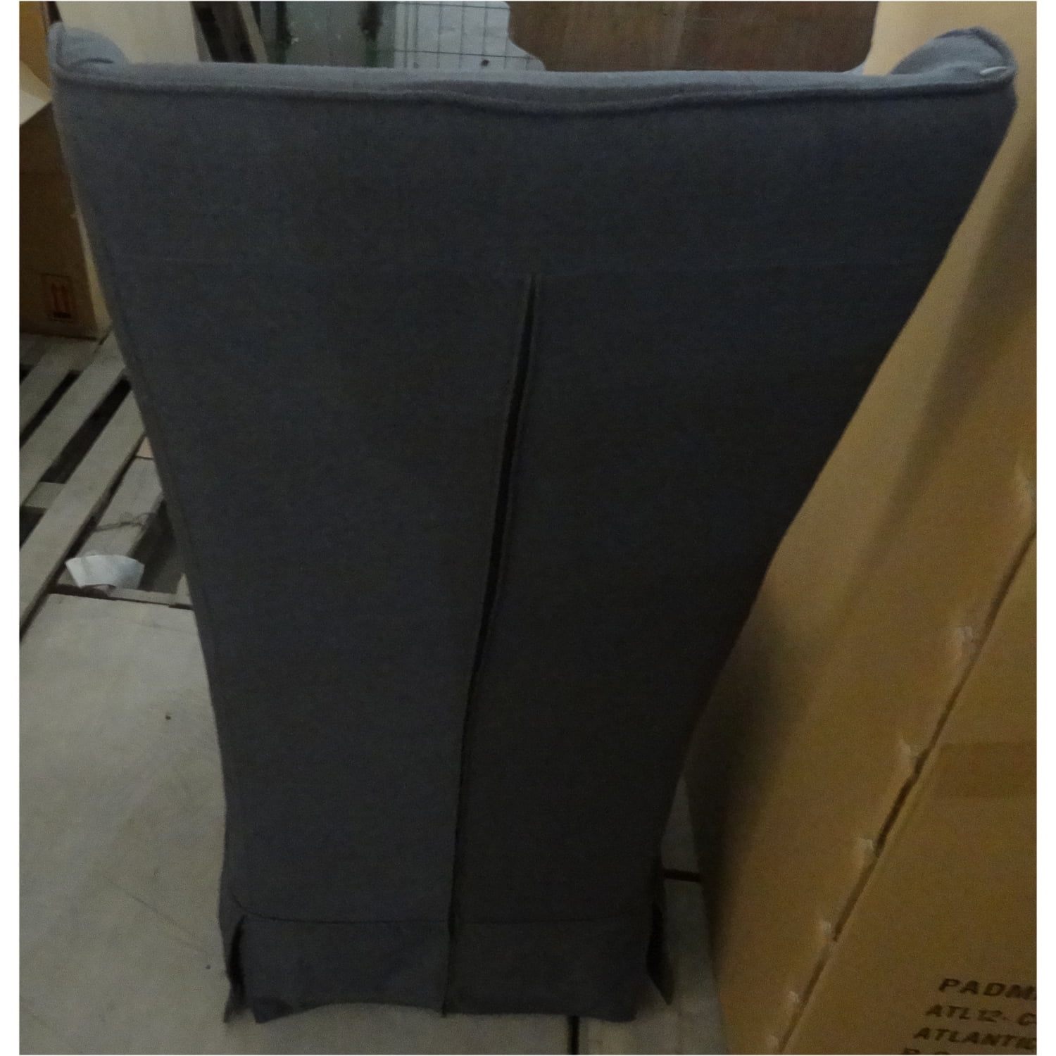 Charcoal Linen and Oak Wingback Dining Chair