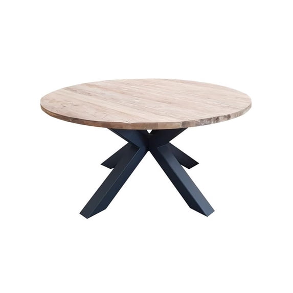 Padma's Plantation Giulia Wood 60" Dining Table in Natural & Iron