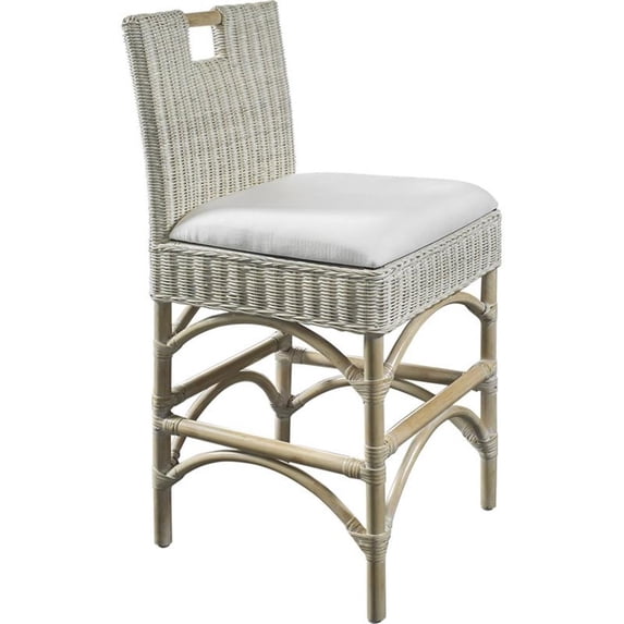 Padma's Plantation Malio Rattan Counterstool in White Wash