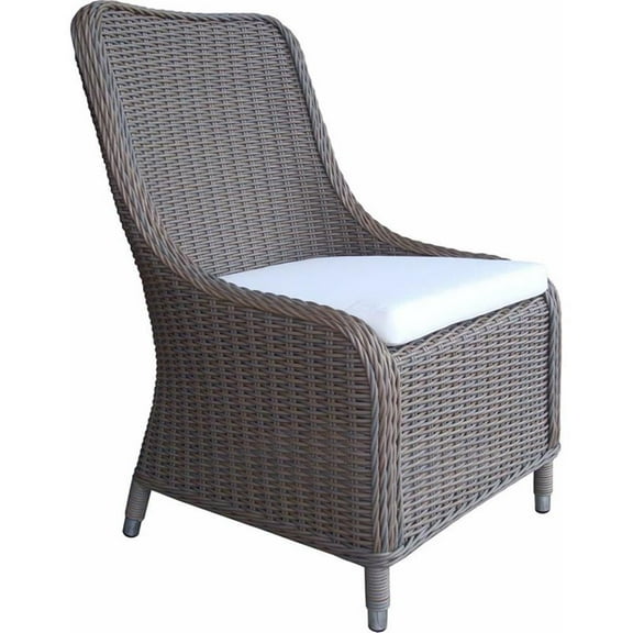 Padma's Plantation Nautilus Wicker Patio Dining Chair in Kubu Gray