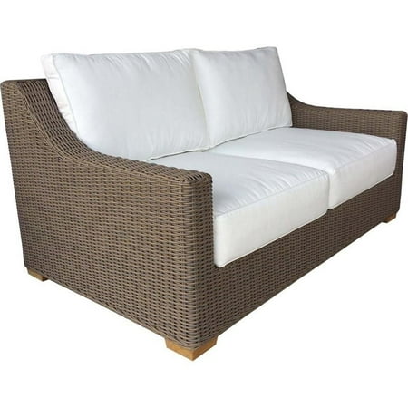 Padma's Plantation Nautilus Wicker Patio Loveseat in Kubu Gray