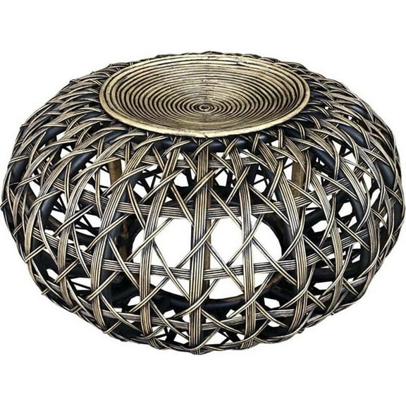 Padma's Plantation Rattan Openweave Ottoman in Natural