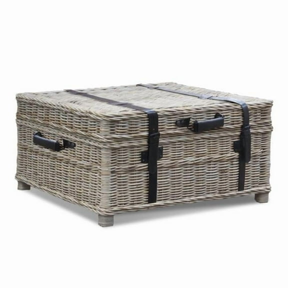 Padma's Plantation Wicker Coffee Table Trunk in Kubu Gray