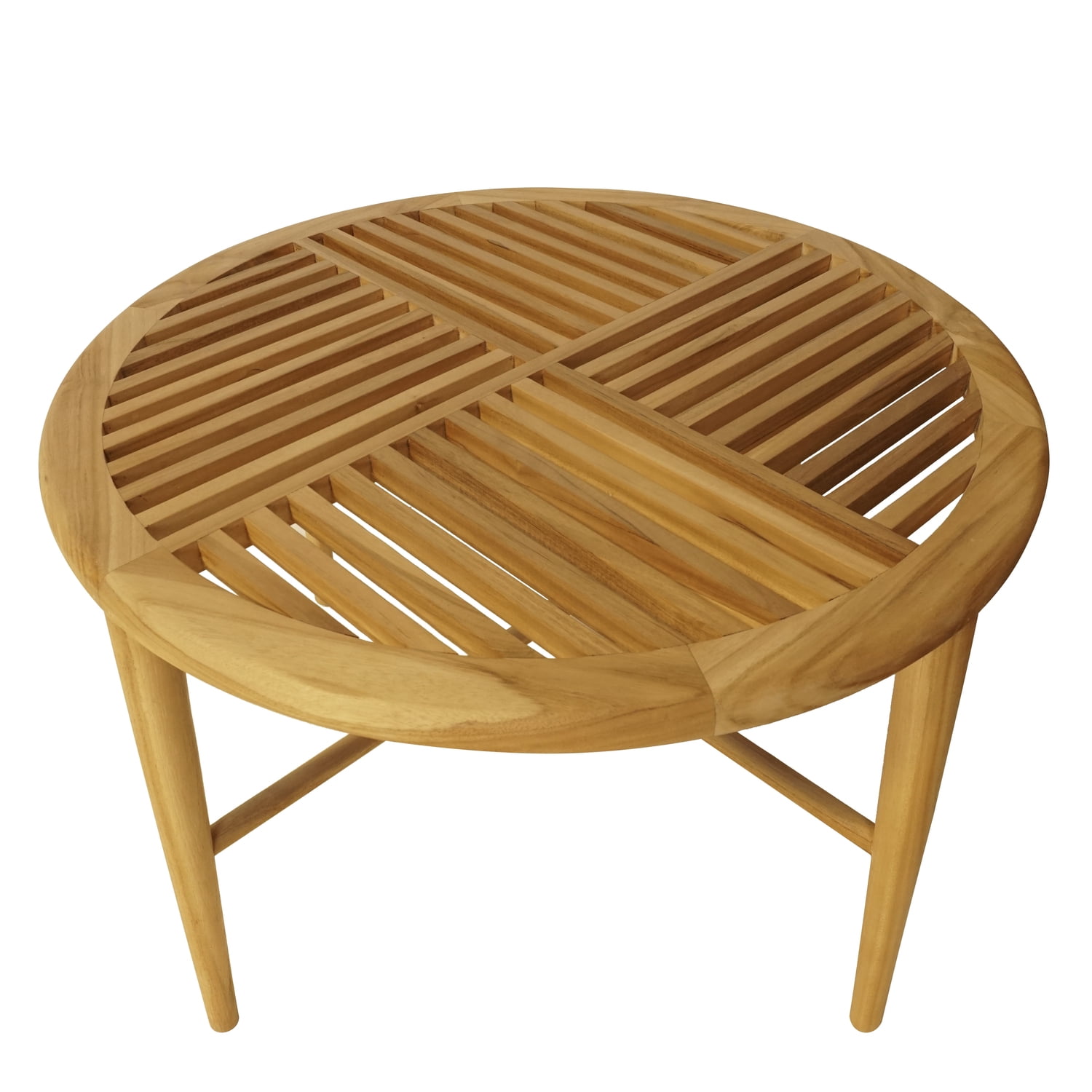 Teak Round Outdoor Coffee Table with Storage