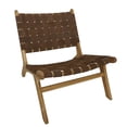 thumbnail image 1 of Padmas Plantation KEN01-DBS 28.3 x 25.2 x 30.7 in. Kenneth Strap Chair, Dark Brown Suede, 1 of 2