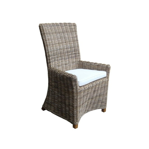 Padma's Plantation Nico Wicker Cushion Chair in Kubu Gray