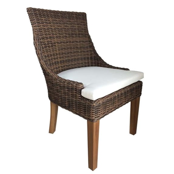 Padmas Plantation OL-ALF11-CROC Outdoor Alfresco Dining Chair, Crocodile Rattan