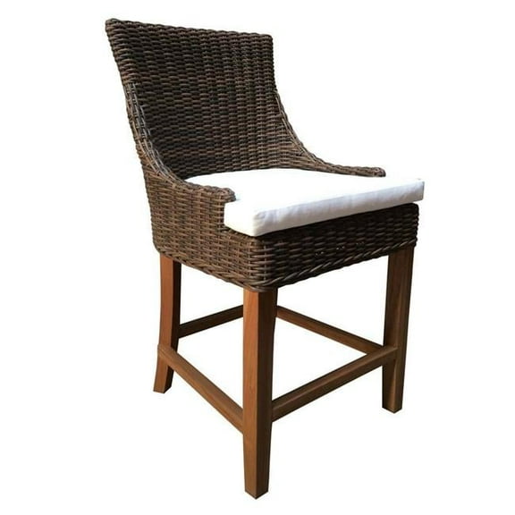 Padmas Plantation OL-ALF16-CROC Outdoor Alfresco Counter Stool, Crocodile Rattan