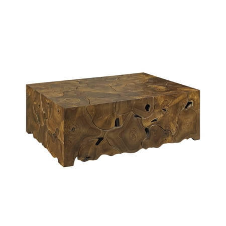 Padmas Plantation ROT05-RCT 16.54 x 47.24 x 31.5 in. Teak Root Rectangular Coffee Table, Natural