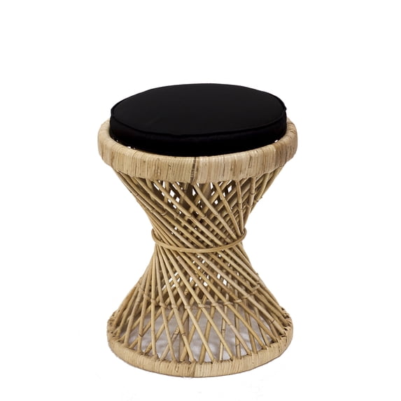 Padma's Plantation Vintage Rattan Stool in Natural