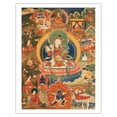 thumbnail image 1 of Padmasambhava as Loden Chogse (Supreme Genius) - Vintage Tibetan Thangka Buddhist Painting - Tibet, 18th Century - Fine Art Matte Paper Print (Unframed) 11x14in, 1 of 4