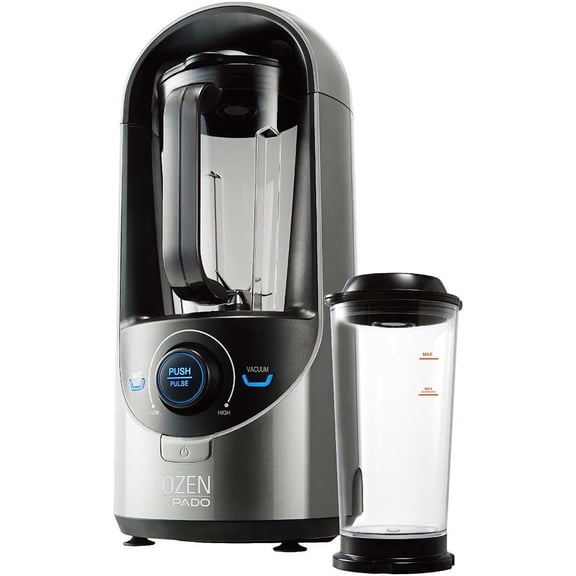 Pado Ozen 310 Vacuum Blender, Countertop Kitchen Blender for Nutrient Dense Smoothie Blends That Don't Separate, Plus Extra Vacuum Storage Container-Silver