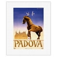 thumbnail image 1 of Padova Italy - Trojan Horse - The Pontifical Basilica of Saint Anthony of Padua - Vintage Travel Poster by Barbi-Benvignati c.1950s - Fine Art Rolled Canvas Print 11in x 14in, 1 of 4
