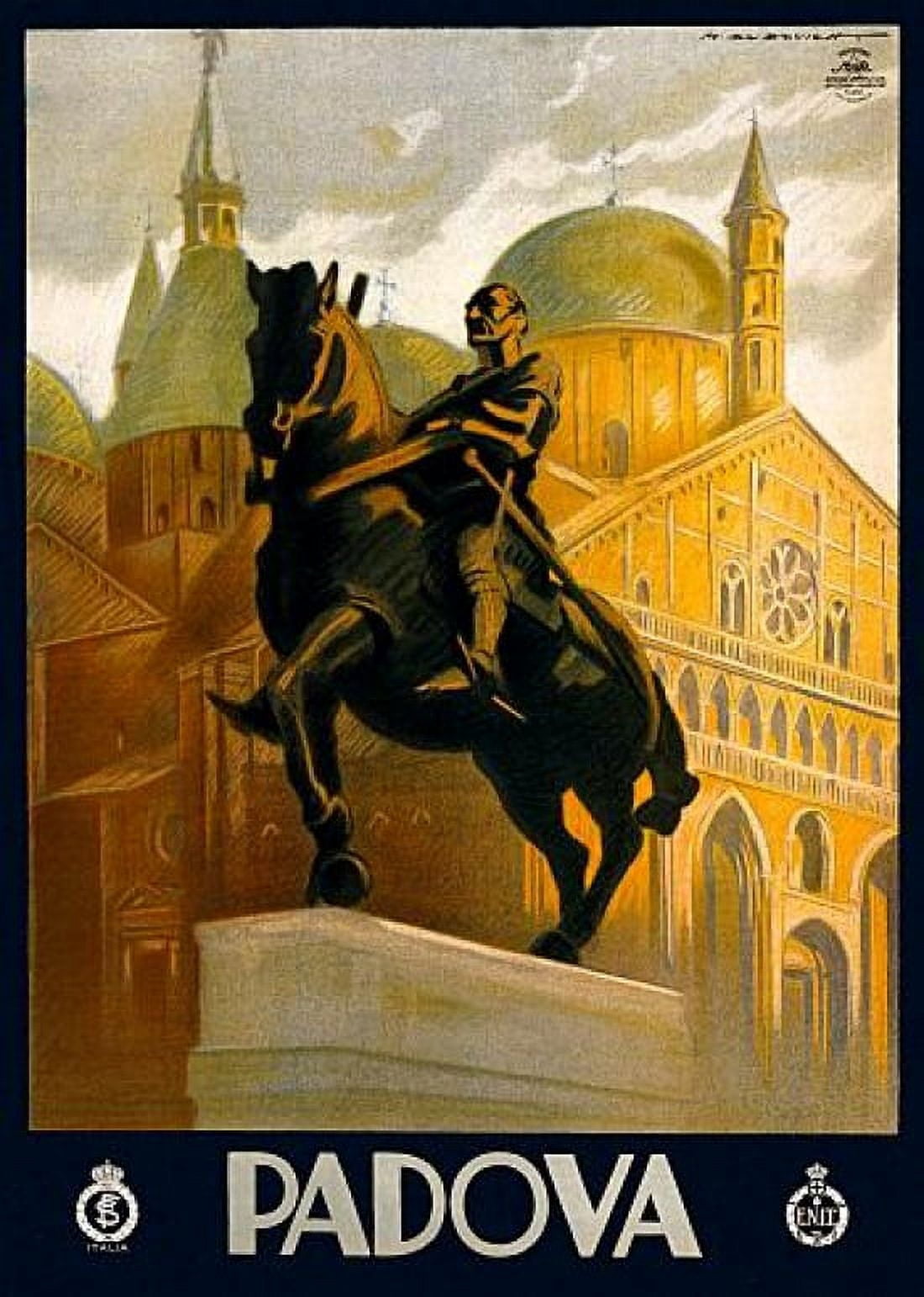 Padova Padua Italy Vintage Travel Canvas Art - (18 x 24)