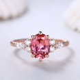 thumbnail image 1 of Padparadscha Sapphire Engagement Ring,Sapphite Jewelry Ring,Infinity Moissanite Band,Art Deco Ring For Women,Wedding Anniversary Bridal Gift, 1 of 5