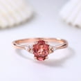 thumbnail image 1 of Padparadscha Sapphire Ring,5x7mm Oval Cut Sapphire Opal Engagement Ring,Anniversary Gift For Women, 1 of 5